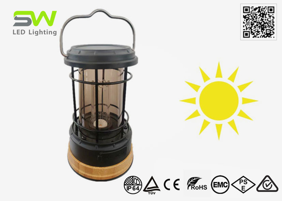 Lanterna LED recarregável solar 5W regulável 200 lúmens vintage retrô