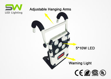 5000 lúmens 50 luzes recarregáveis portáteis do trabalho do local de W com os braços de suspensão ajustáveis