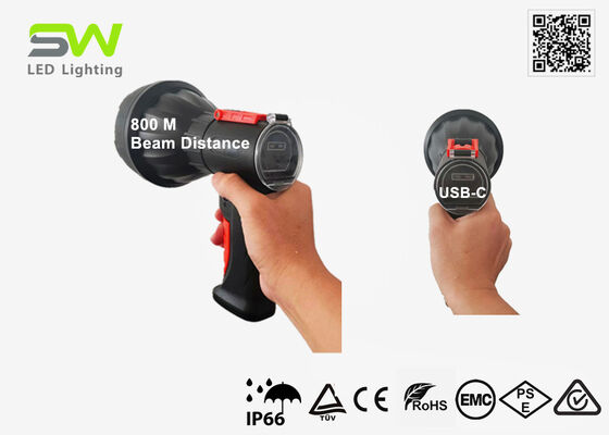 Lanterna de Busca Recarregável Compacta de 20W com Empunhadura de Pistola para Caça, Espeleologia e Segurança